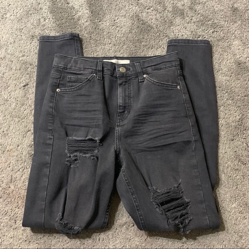 Topshop Jamie Distressed Jeans